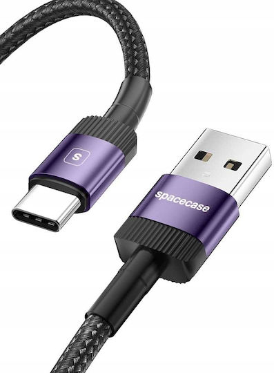 Spacecase USB 2.0 Кабел USB-C Мъжки - USB-A Лилав 1м 121276