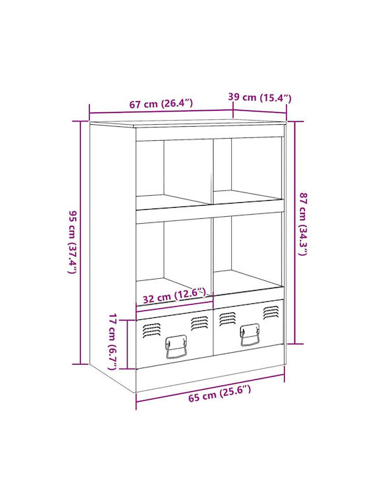Bibliotecă Roz 67x39x95cm