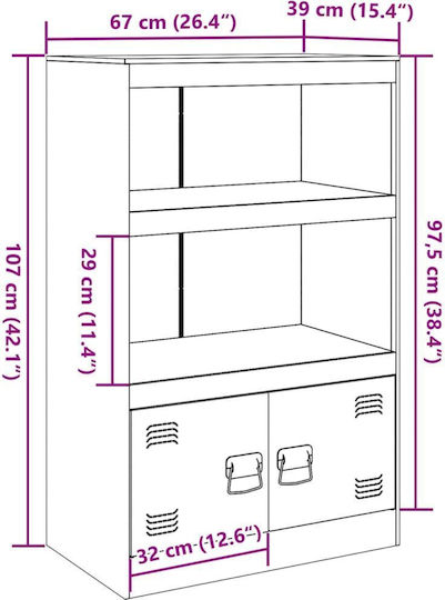 Pink Bookcase 67x39x107cm