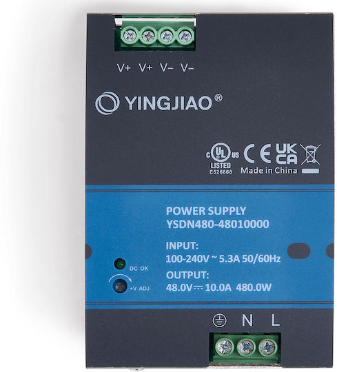 Τροφοδοτικό Ράγας με Έξοδο 48V και Ισχύ 480W 10A