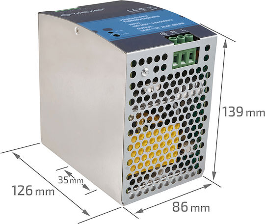 Τροφοδοτικό Ράγας με Έξοδο 48V και Ισχύ 480W 10A