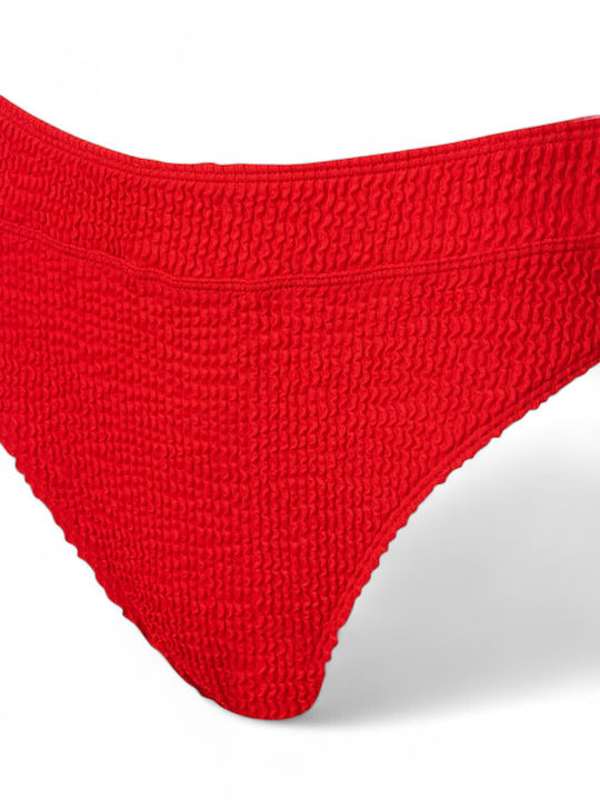 Nikama Bikini Slip Hohe Taille Red