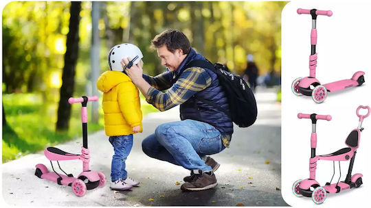 Ricokids Παιδικό Πατίνι Todi Τρίτροχο με Κάθισμα Ροζ