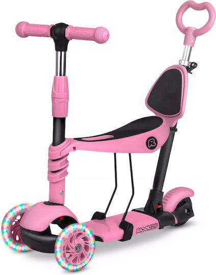 Ricokids Παιδικό Πατίνι Todi Τρίτροχο με Κάθισμα Ροζ