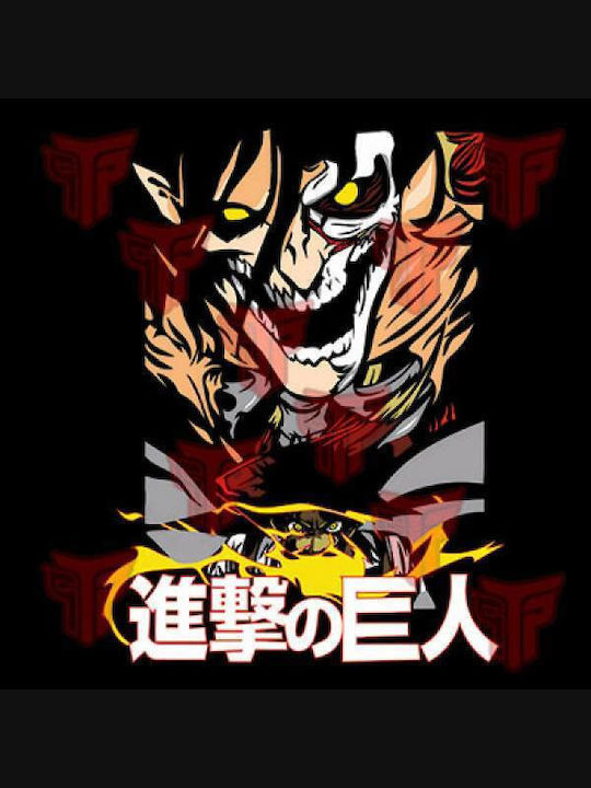 Men's Cotton Cartoon T-shirts Takeposition Anime Attack On Titans Black 320-1009b-02