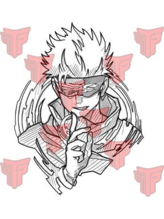 Мъжки памучни тениски с анимационен принт Takeposition Anime Jujutsu Kaisen Gojo сиви 320-1017b-07