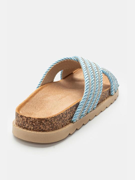 Flatform Cross Strap Sandals 4233930-blue