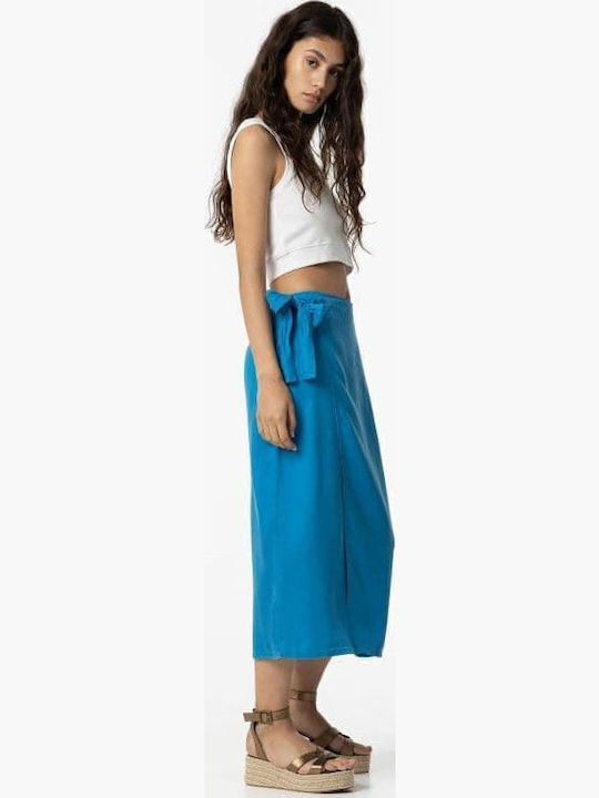 High-waisted Midi Skirt Envelope Blue