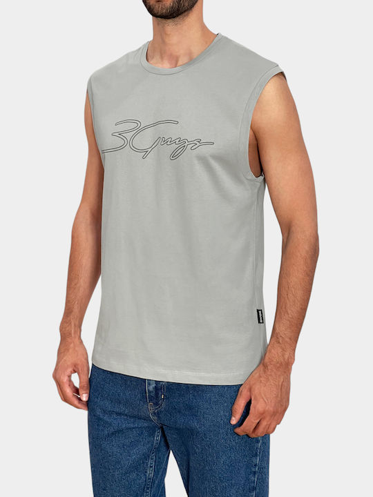 3Guys Men's Sleeveless Blouse Gray