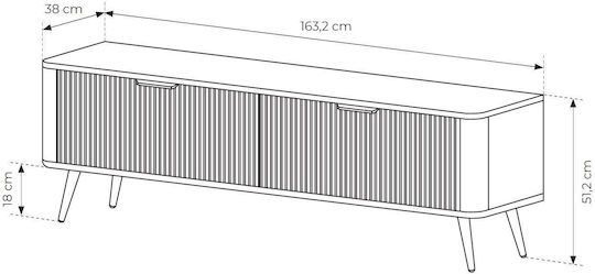 Έπιπλο Τηλεόρασης Lante Μπεζ Μ163xΠ38xΥ51cm