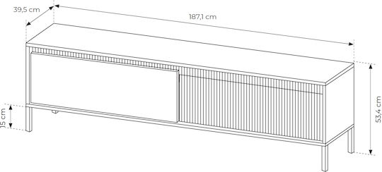 TV-Ständer Senso Anthrazit M187xT40xH54cm