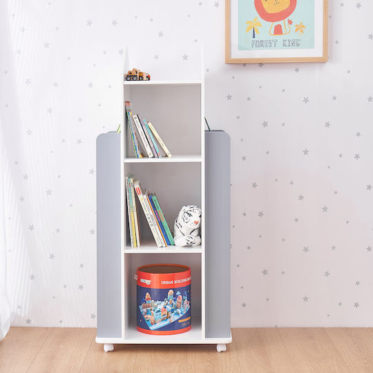 Bücherregal Boden Weiß 53.5x40x120cm