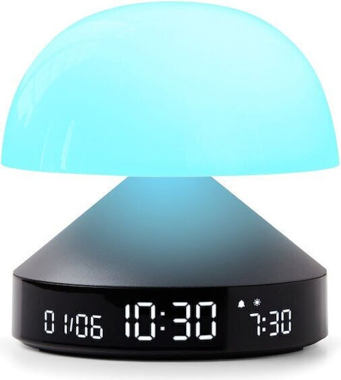 Lexon Mina Sunrise Tischuhr Digital LED Metallisch mit Wecker Grau LR153MX