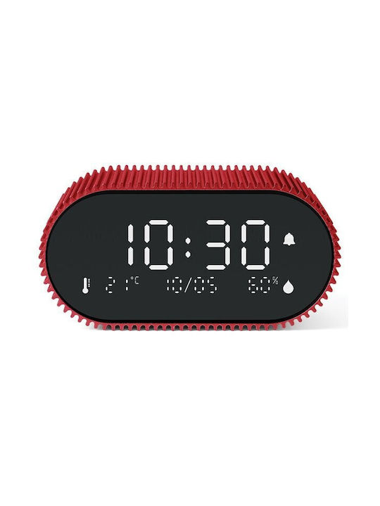 Lexon Ray Clock Digitaler Tischuhr mit Wecker Rot LR155SR3