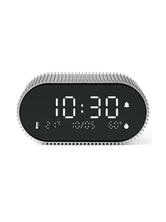 Lexon Ray Clock Ceas De Masă Digital LCD Metalic Cu Ceas Deșteptător Negru LR155RA3