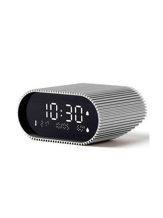 Lexon Ray Clock Ceas De Masă Digital LCD Metalic Cu Ceas Deșteptător Negru LR155RA3