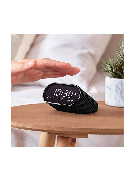 Lexon Ray Clock Επιτραπέζιο Ψηφιακό Ρολόι με Ξυπνητήρι Μαύρο LR155MN3