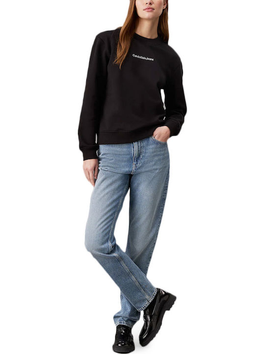 Institutional Crew Neck Sweater Lung Hanorac pentru femei Negru