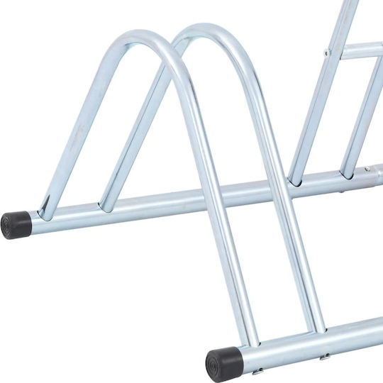 vidaXL Bicycle Stand for 6 Bicycles Floor-Mounted Galvanized Steel Silver