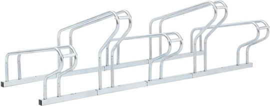 Bicycle Stand for 5 Bicycles Floor-Mounted Galvanized Steel 4005576 Silver