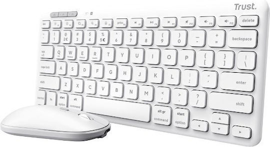 Trust Lyra Compact Set ECO Fără fir Bluetooth Set tastatură și mouse Engleză US Alb