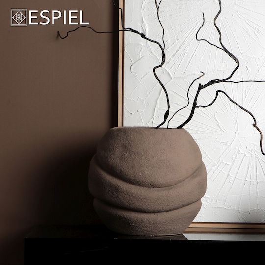 Espiel Διακοσμητικό Βάζο Τσιμεντένιο Καφέ Φ23.5xΥ23.5cm