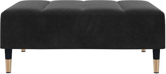 Hocker Fußhocker Gepolstert mit Samt Black 77x55x31cm