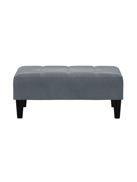 Stool Footstool Upholstered with Velvet Dark Grey 77x55x31cm