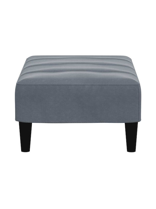 Stool Footstool Upholstered with Velvet Dark Grey 77x55x31cm