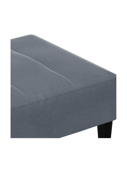 Stool Footstool Upholstered with Velvet Dark Grey 77x55x31cm