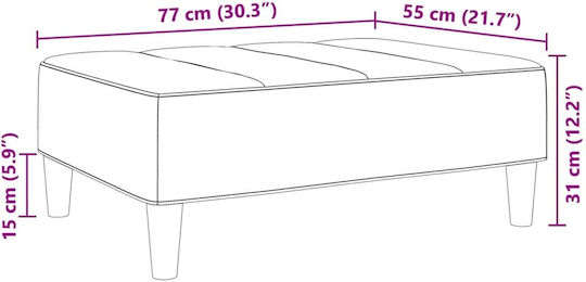 Samt Fußhocker Gelb 77x55x31cm