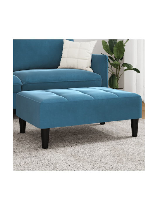 Stool Footstool Upholstered with Velvet Blue 77x55x31cm