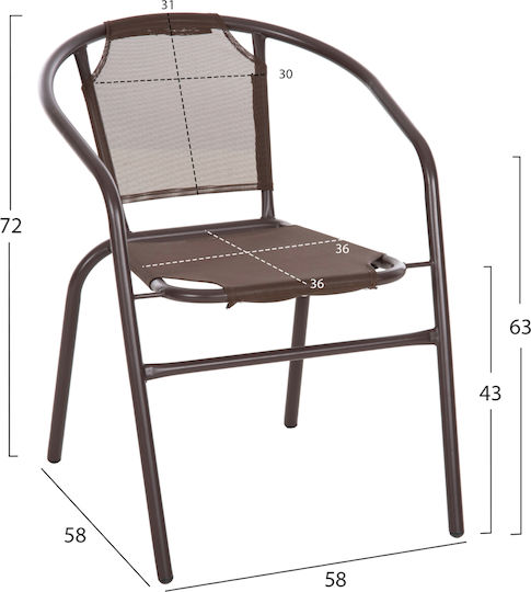 Set Sala De Mese Pentru Spații Exterioare Mici Textilene 3 Piese Maro
