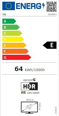 TCL Smart Τηλεόραση 55" 4K UHD LED V6B HDR (2024) 55V6B