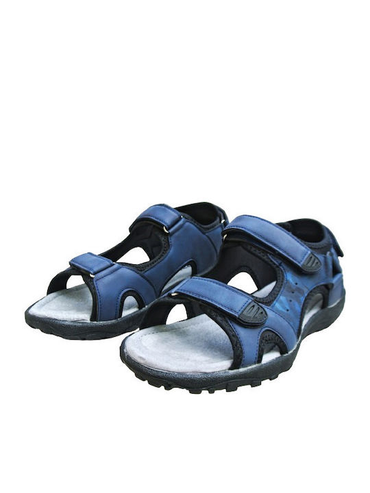 Leder Herrensandalen in Blau Farbe
