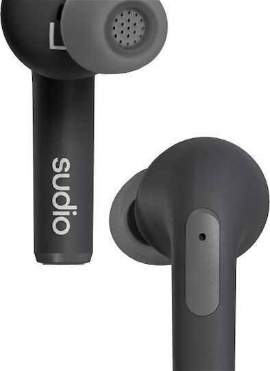 Sudio N2 Pro In-ear Bluetooth Handsfree Ακουστικά με Αντοχή στον Ιδρώτα και Θήκη Φόρτισης Μαύρα
