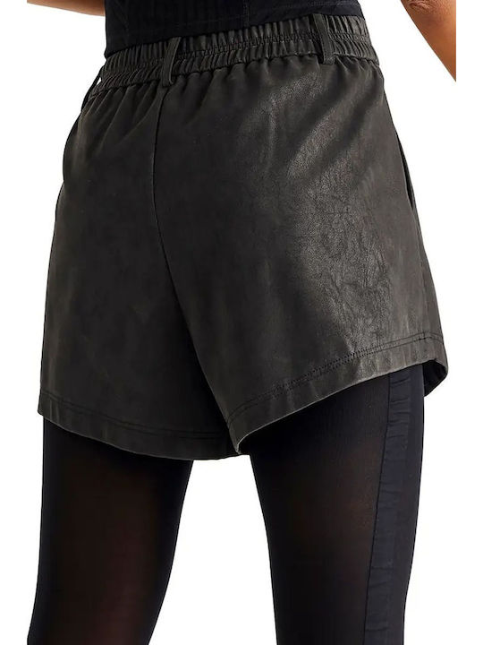 Women's Leather Shorts Black