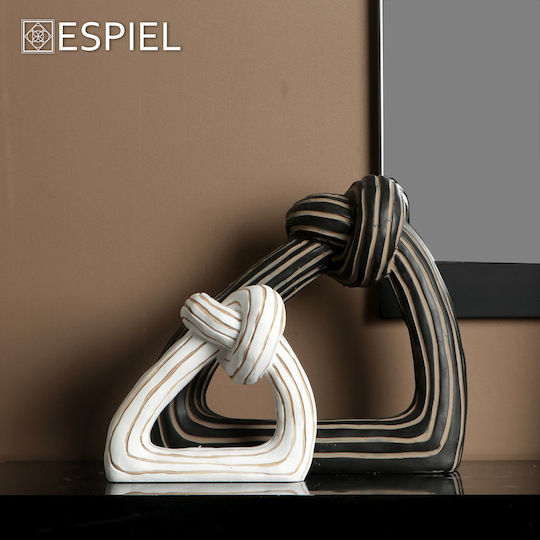 S Sculpture Polyresin White 23.5x12.5x21.5cm