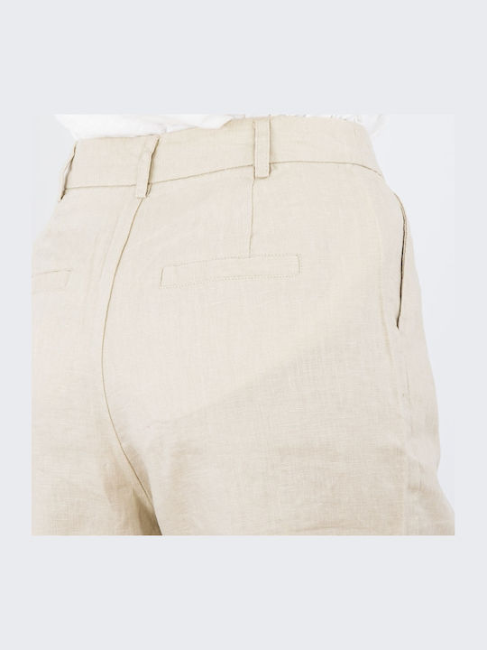 Women's Bermuda Shorts Linen Beige