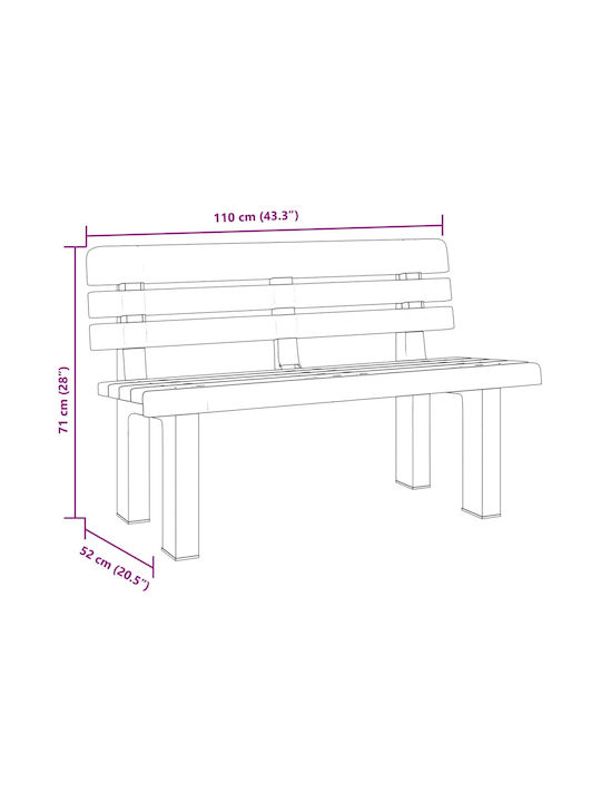 Bank Außenbereich aus Polypropylen 110x52x71cm