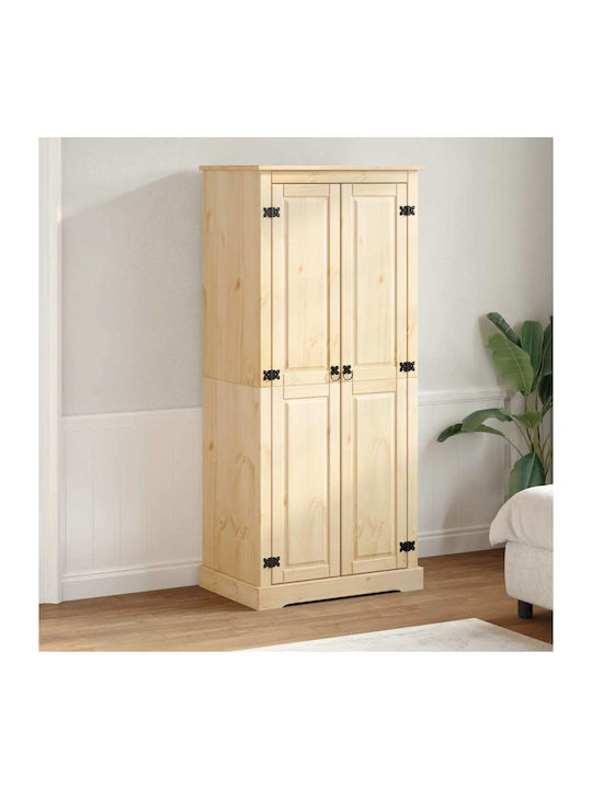 Double Door Wardrobe Corona Solid pine wood 76x50x170cm