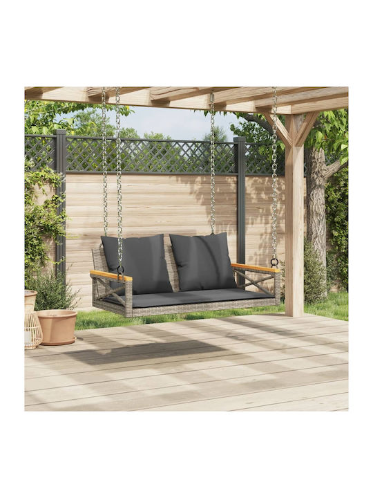 Rattan Swing Gray with 110kg Maximum Weight Capacity L109xW62xH40cm