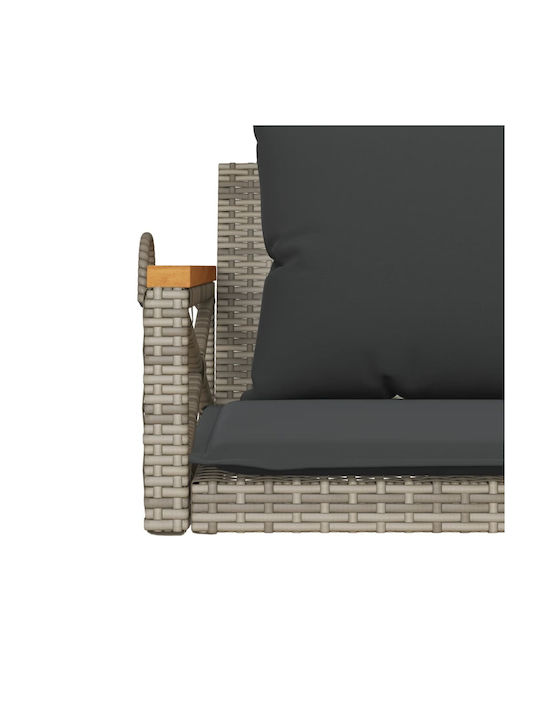 Rattan Swing Gray with 110kg Maximum Weight Capacity L109xW62xH40cm