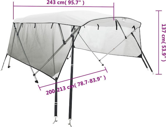 vidaXL L243xB200cm Gray Farbe