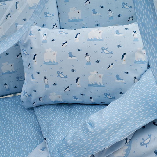 Vesta Home Arktos Baby Quilt Double Sided Cotton Light Blue 120x160cm