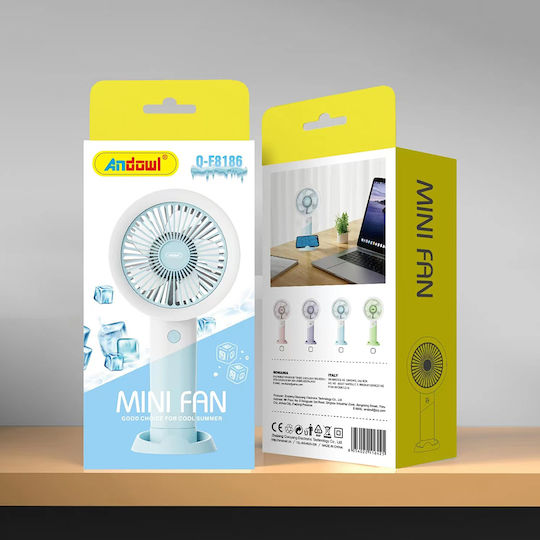 Andowl Fan Handheld USB Hellblau QF8186LB