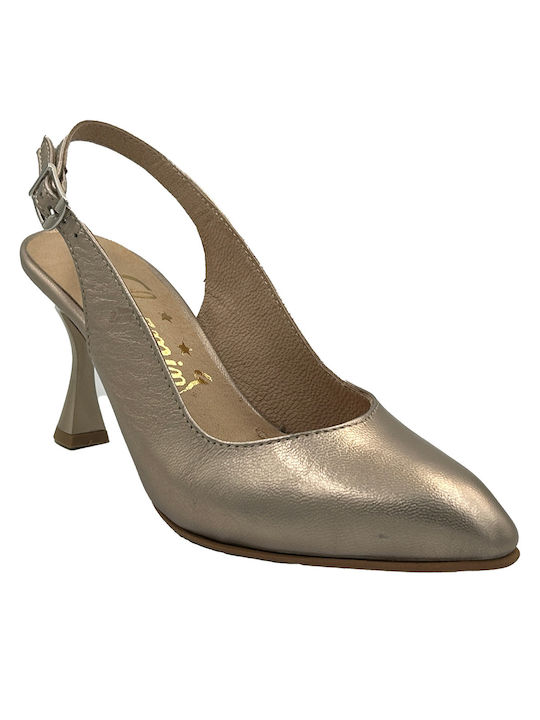 Markisia Leather Gold Heels