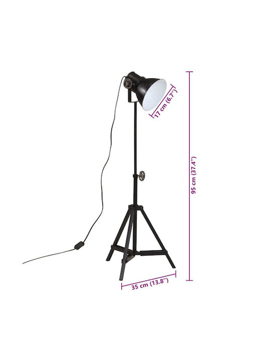 vidaXL Floor Lamp H65xW35cm. with Socket for Bulb E27 Black