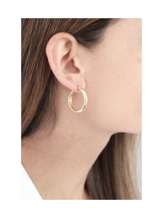 Earring Gold 14K Thick hoop 2.5cm