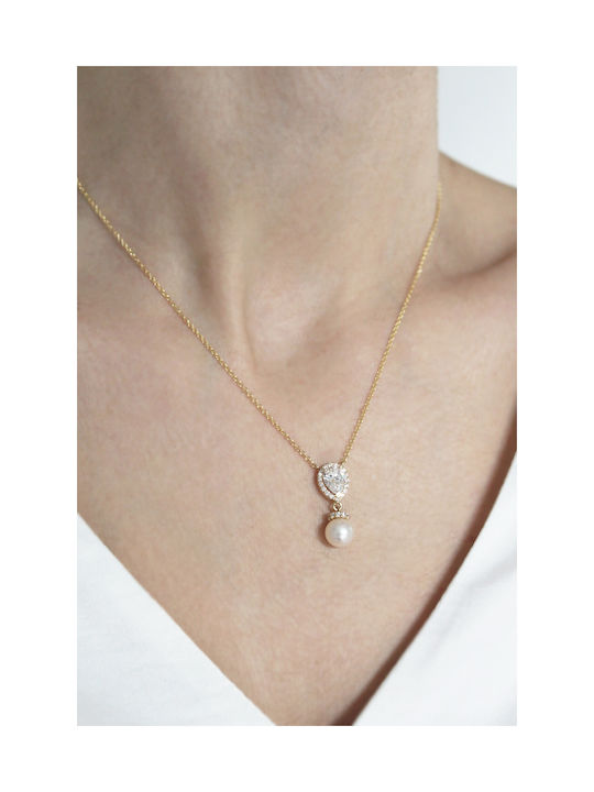 Gold necklace 14K Gold Pearl Elite Drop